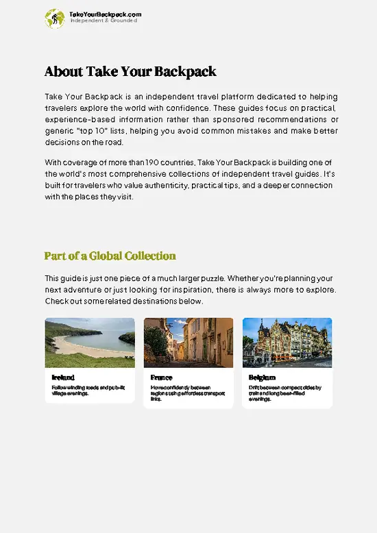 example page 1 from our offline Travel Guide for United Kingdom